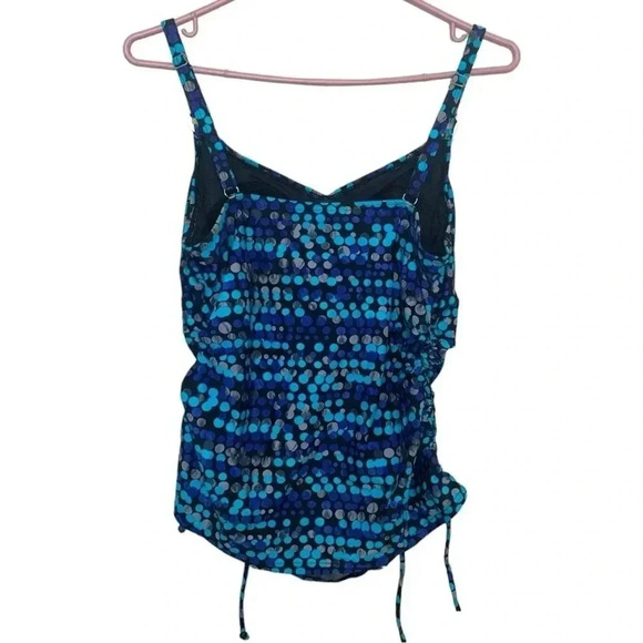 Byron Bay Tankini Top w Adjustable Straps, Adjustable Side Shirring, 32D - Picture 3 of 8